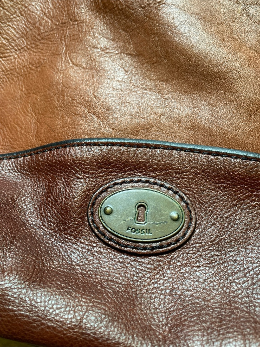 Fossil Large Brown Tote - Picture 6 of 7